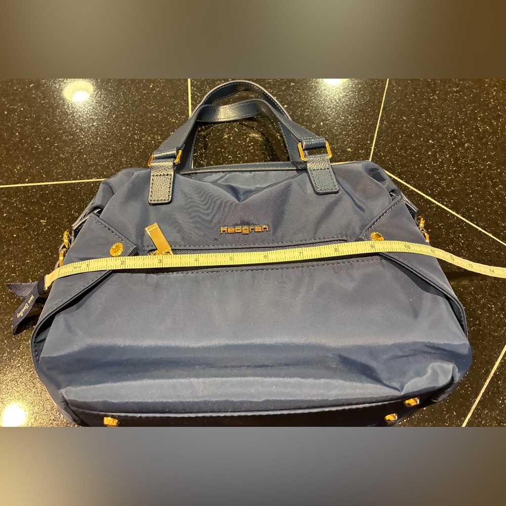 Hedgren Prisma Spectral Handbag Crossbody Double Top Handles Dress Blue  NWOT - Picture 10 of 16